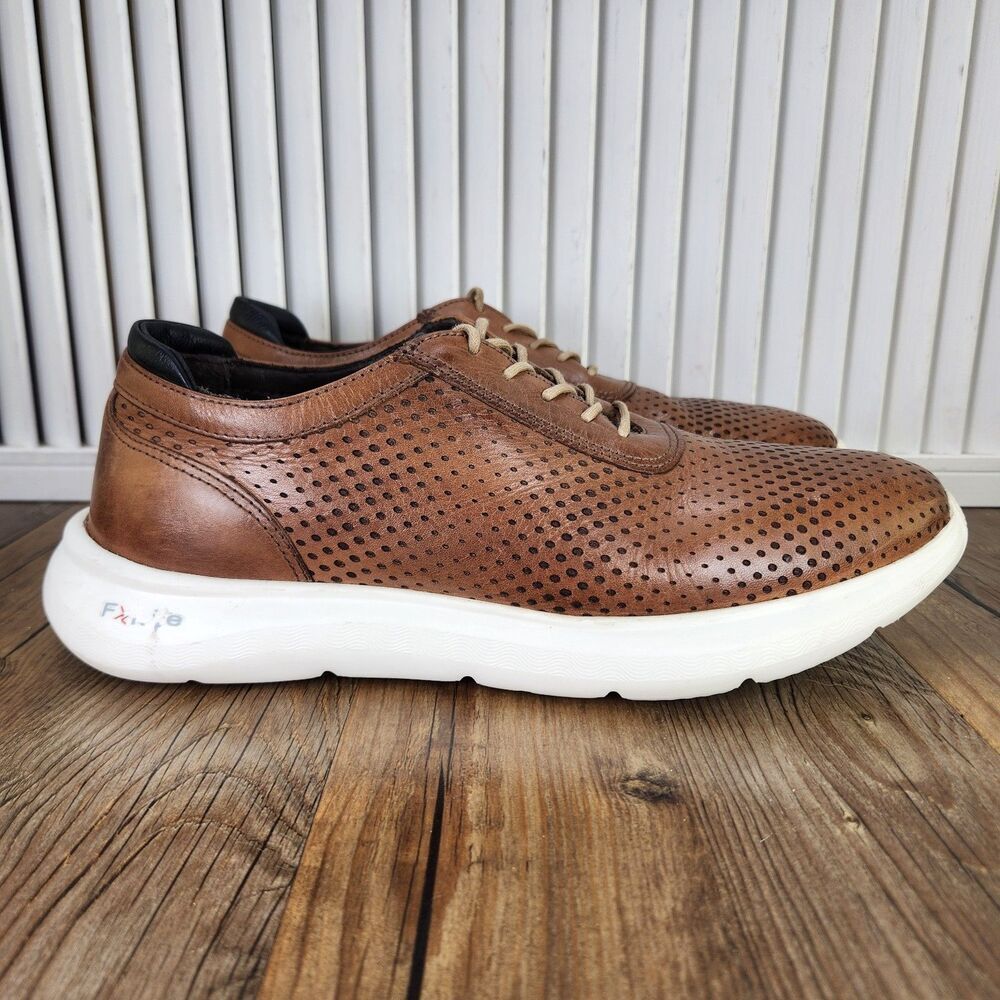 Flag LTD Kendrick Perf U-Throat Mens Sz 9M Brown Leather Perforated Preppy Shoes